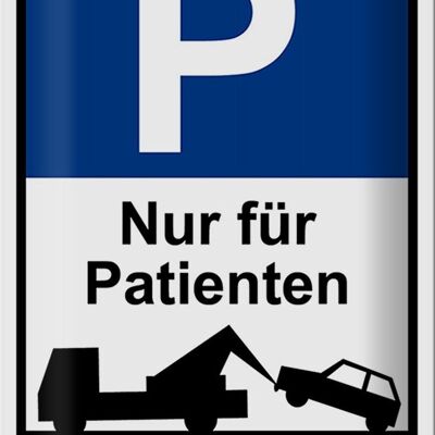 Cartel de chapa parking 20x30cm señal de aparcamiento solo pacientes