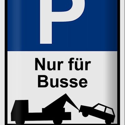 Letrero de chapa para estacionamiento, 20x30cm, letrero de estacionamiento P solo para autobuses