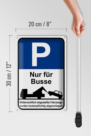 Panneau de stationnement en tôle 20x30cm, panneau de stationnement P uniquement pour les bus 4