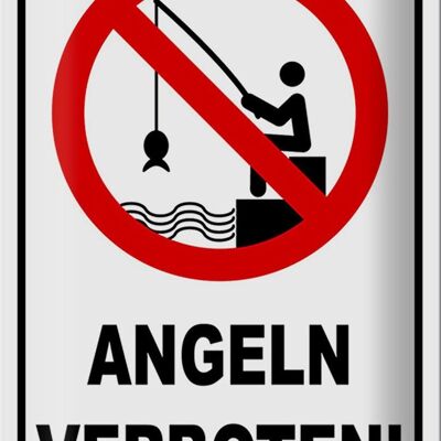 Cartel de chapa 20x30cm señal de advertencia de pesca prohibida