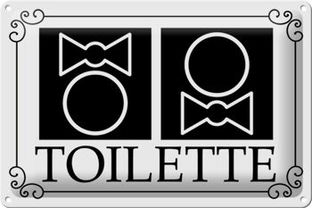 Plaque en tôle toilettes 30x20cm pictogramme toilettes 1