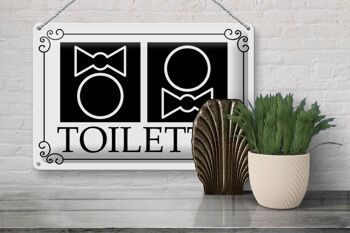 Plaque en tôle toilettes 30x20cm pictogramme toilettes 3