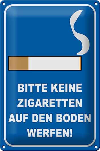 Plaque en tôle 20x30cm S'il vous plaît, pas de cigarettes 1