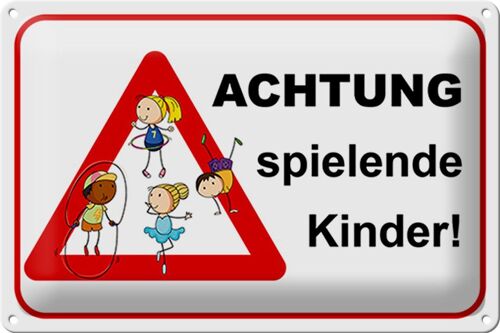 Blechschild Hinweis 30x20cm Achtung spielende Kinder