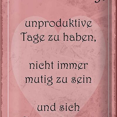 Blechschild Spruch 20x30cm ist ok unproduktive Tage haben