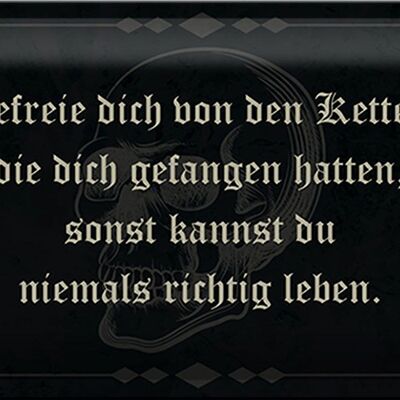 Blechschild Spruch 30x20cm befreie dich von den Ketten