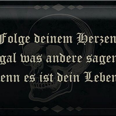 Blechschild Spruch 30x20cm folge deinem Herzen egal was