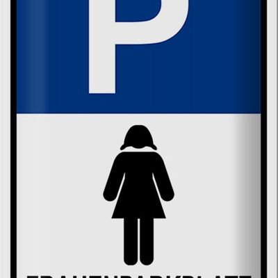 Cartel de chapa Parking 20x30cm Mujer Parking