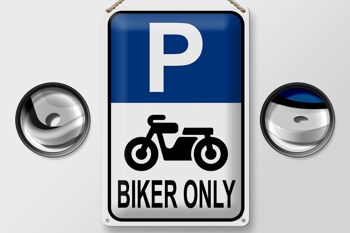 Plaque en tôle parking 20x30cm Biker only moto 2