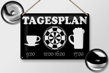 Panneau en étain indiquant 30x20cm, plan quotidien, tasse de bière de fléchettes 2