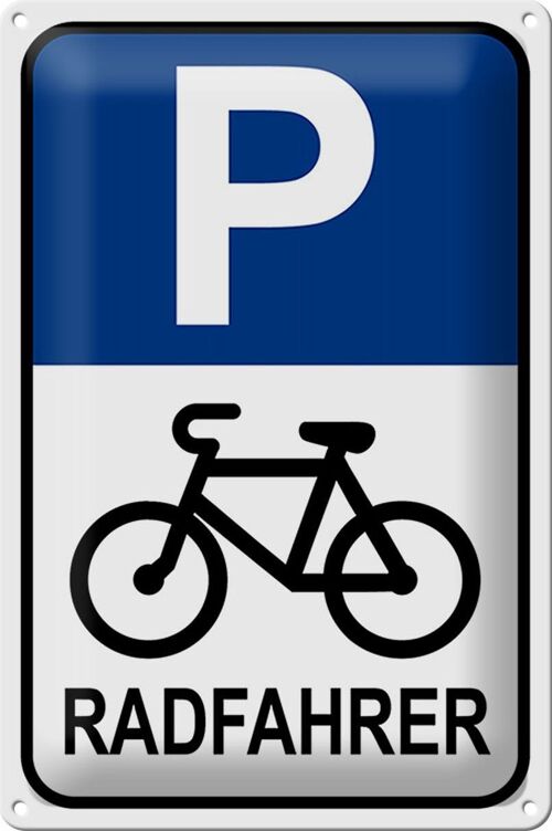 Blechschild Parken 20x30cm Parkplatz Radfahrer