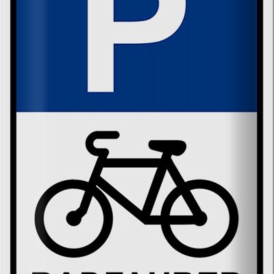 Blechschild Parken 20x30cm Parkplatz Radfahrer