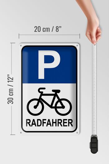 Plaque en tôle parking 20x30cm parking cyclistes 4