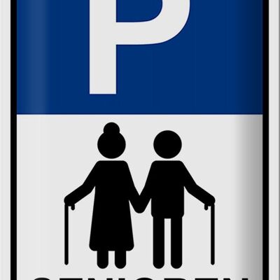 Cartel de chapa parking 20x30cm parking personas mayores