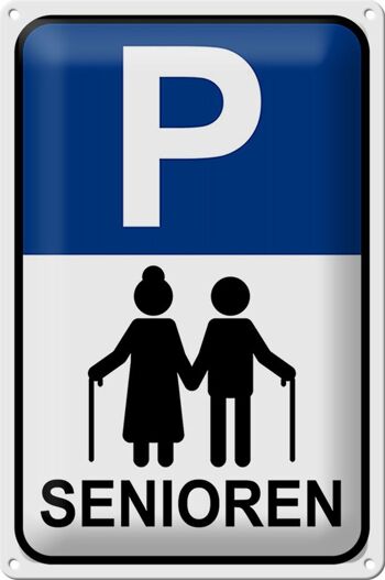 Plaque en tôle parking 20x30cm parking seniors 1