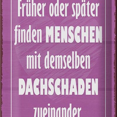 Blechschild Spruch 20x30cm Menschen demselbe Dahschaden