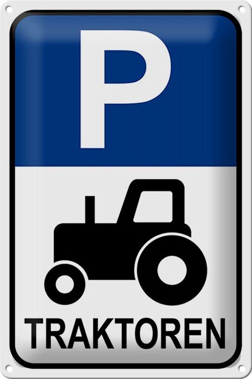 Blechschild Parken 20x30cm Parkplatz Traktor