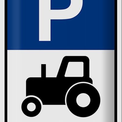 Metal sign parking 20x30cm parking tractor