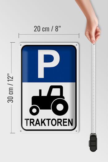 Plaque en tôle parking 20x30cm tracteur de stationnement 4