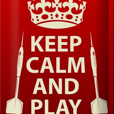 Blechschild Spruch 20x30cm Keep Calm and play Darts