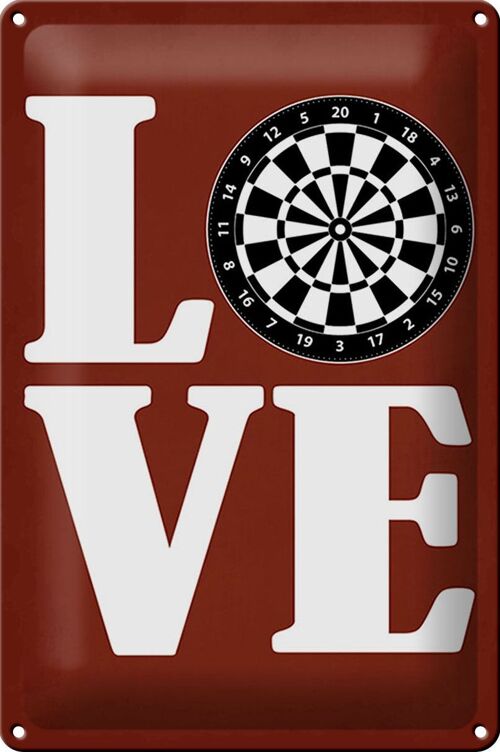 Blechschild Spruch 20x30cm Love Dart