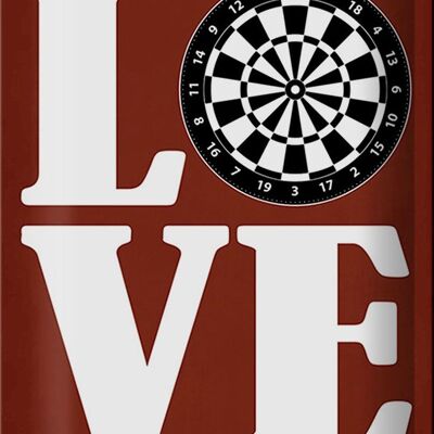 Targa in metallo con scritta "Love Dart" 20x30 cm