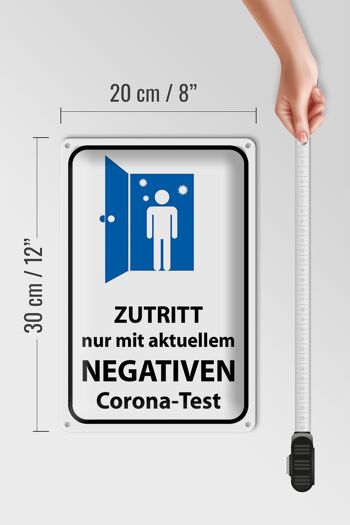 Panneau en étain 20x30cm, accès au test Corona négatif 4