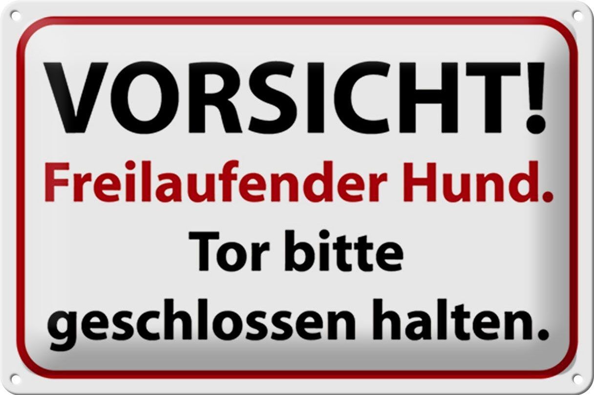 Targa in metallo nota 30x20 cm Attenzione ai cani in libertà