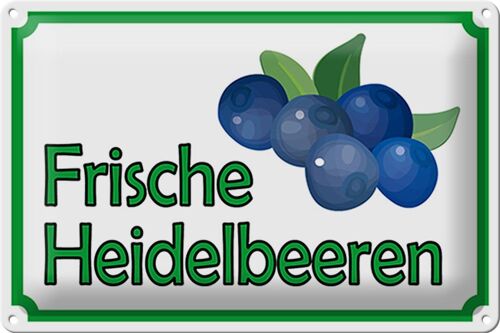 Blechschild Hinweis 30x20cm frische Heidelbeeren Hofladen