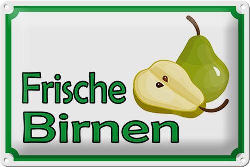 Blechschild Hinweis 30x20cm frische Birnen Hofladen