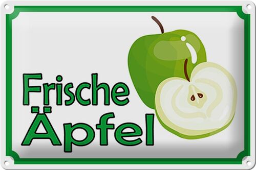 Blechschild Hinweis 30x20cm frische Äpfel Verkauf Hofladen