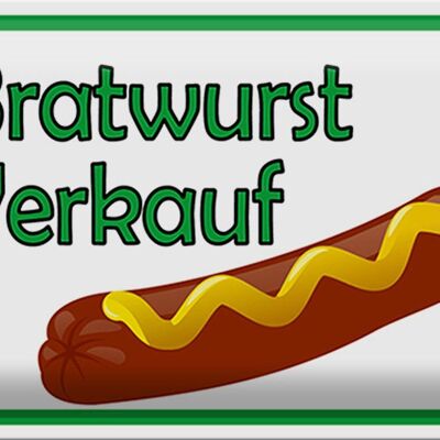 Cartel de chapa aviso 30x20cm Bratwurst venta restaurante
