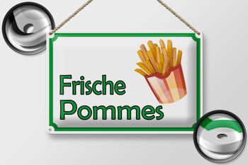 Panneau en tôle 30x20cm pour restaurant de frites fraîches 2