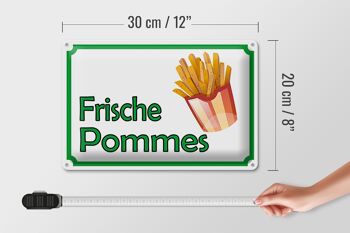 Panneau en tôle 30x20cm pour restaurant de frites fraîches 4