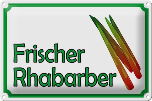 Blechschild Hinweis 30x20cm frische Rhabarber Hofladen