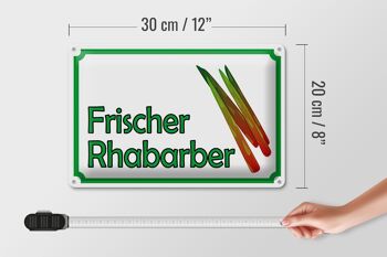 Avis de signe en étain 30x20cm magasin de ferme de rhubarbe fraîche 4