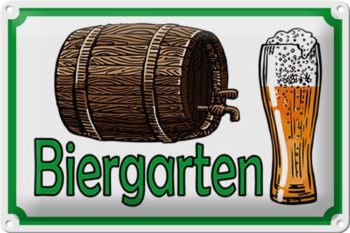 Blechschild Hinweis 30x20cm Biergarten Bier Brauerei