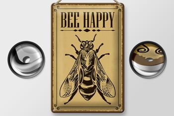 Signe en étain note 20x30cm Abeille heureuse abeille miel apiculture 2