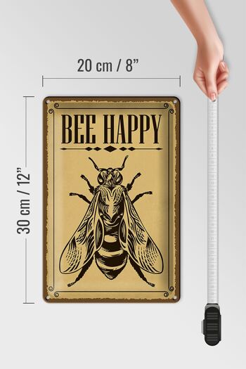 Signe en étain note 20x30cm Abeille heureuse abeille miel apiculture 4