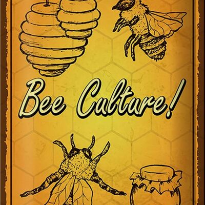Cartel de chapa que dice 20x30cm Cultivo de abejas Apicultura de miel de abeja