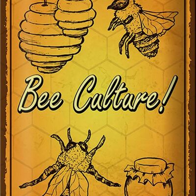 Blechschild Spruch 20x30cm Bee culture Biene Honig Imkerei