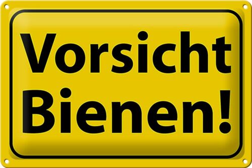 Blechschild Hinweis 30x20cm Vorsicht Bienen Honig Imker