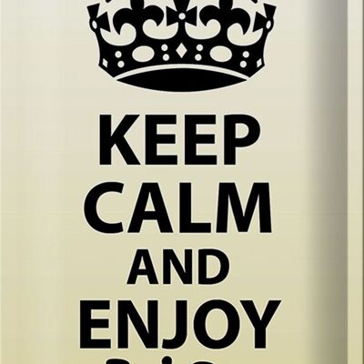 Targa in metallo con scritta "Keep Calm and Enjoy Life" 20x30 cm