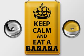 Panneau en étain disant 20x30cm Gardez votre calme et mangez une banane 2