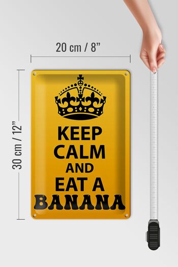 Panneau en étain disant 20x30cm Gardez votre calme et mangez une banane 4