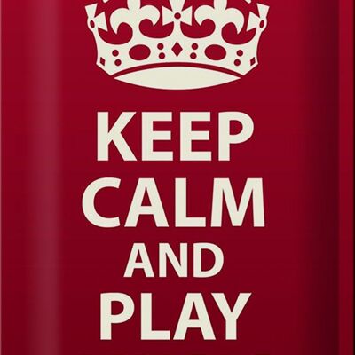 Panneau en étain disant 20x30cm Keep Calm and play Music Krone