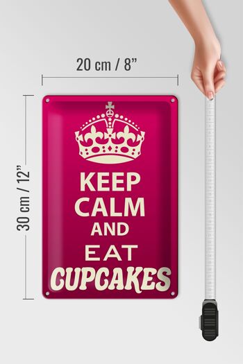 Panneau en étain disant 20x30cm Keep Calm and eat Cupcakes 4
