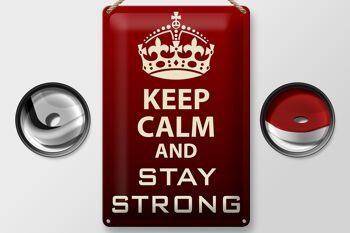 Panneau en étain disant 20x30cm Keep Calm and stay strong 2