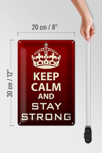 Panneau en étain disant 20x30cm Keep Calm and stay strong 4