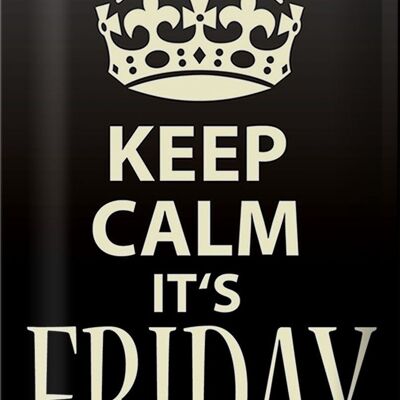 Targa in metallo con scritta "Keep Calm it`s Friday" 20x30 cm